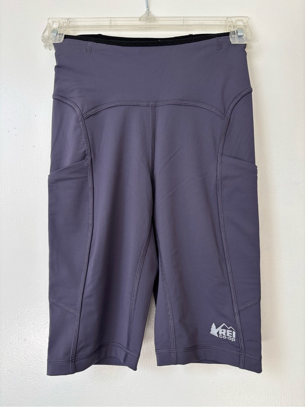 REI Women’s Slate Purple Bike Shorts with Side Pockets